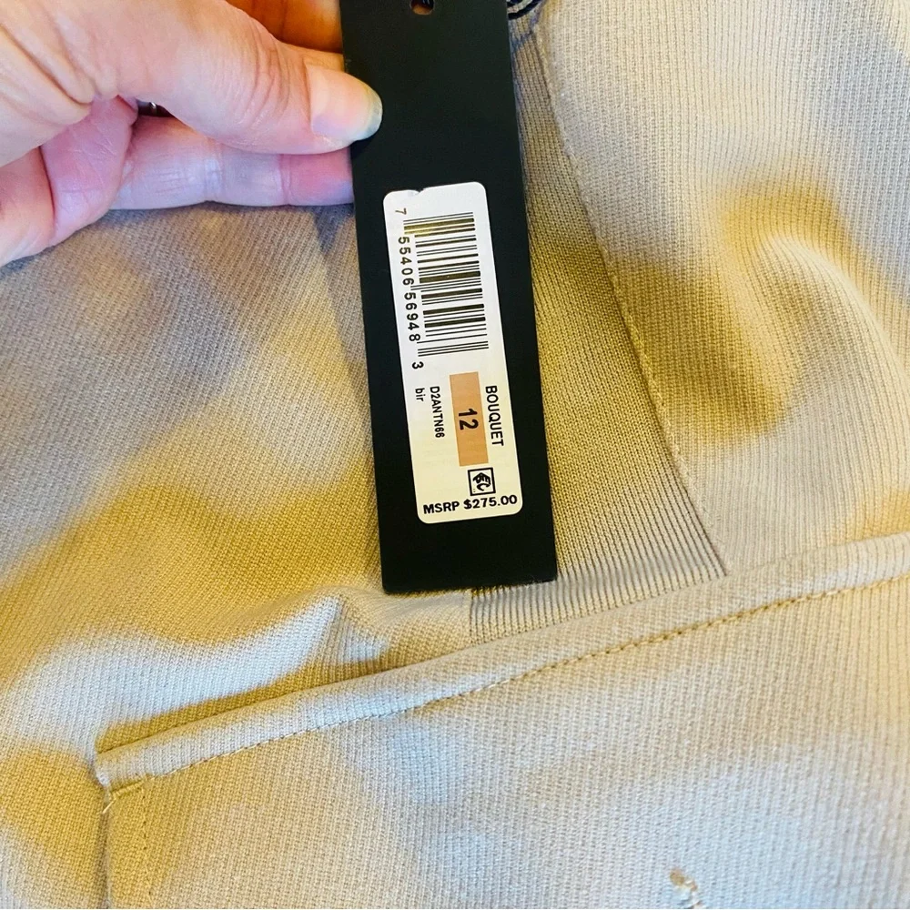 Donna Karan NWT Size 12 Bouquet Beige Skirt Cargo Pockets Stretchy Belt Loops - Picture 5 of 8